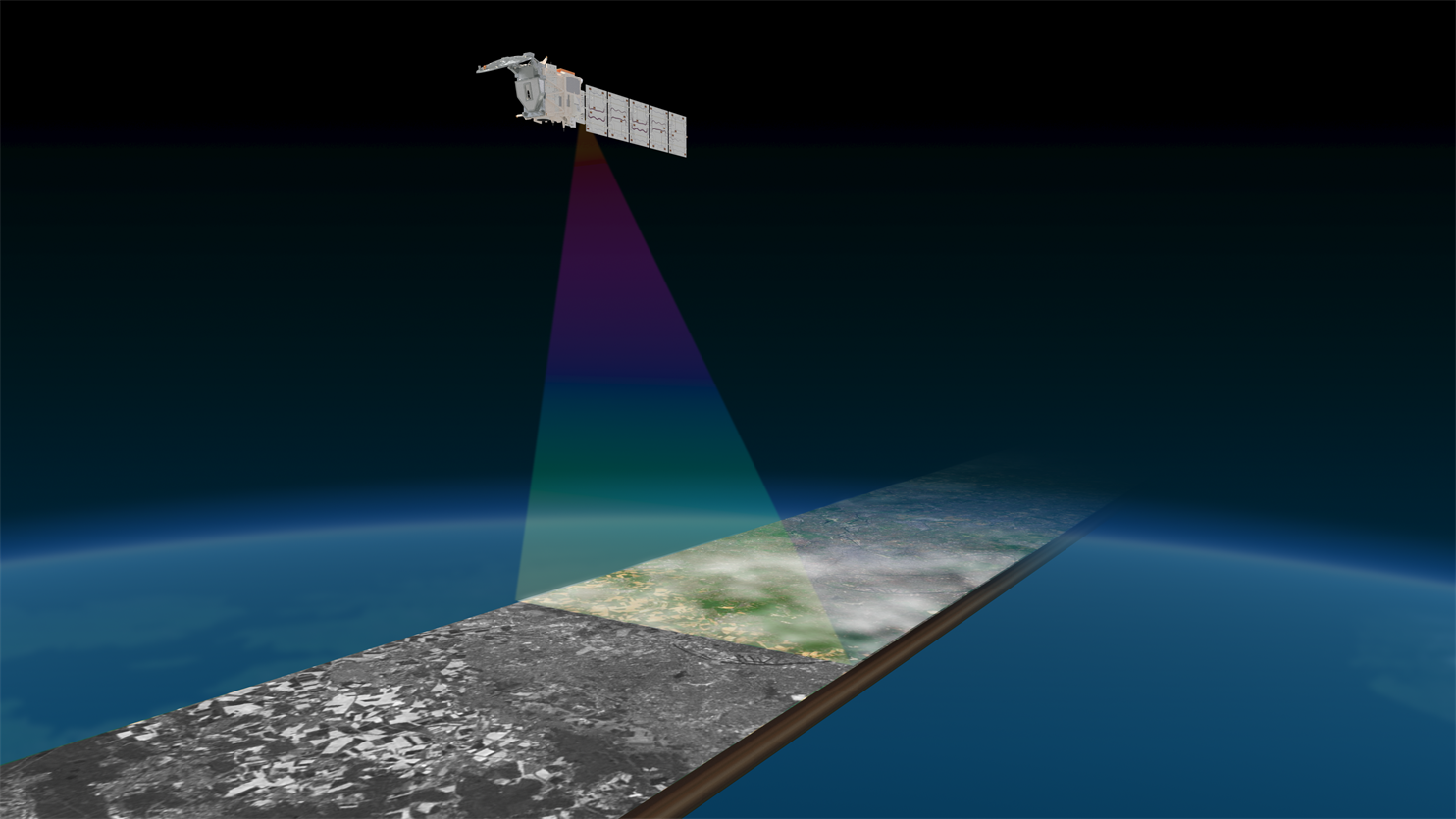 EarthCARE’s multispectral imager at work. Copyright ESA