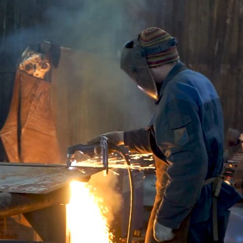 A man welding